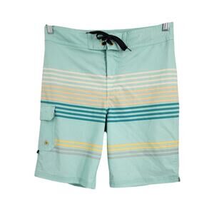 Art Class Blue Striped Boys Swim Trunks Size 18